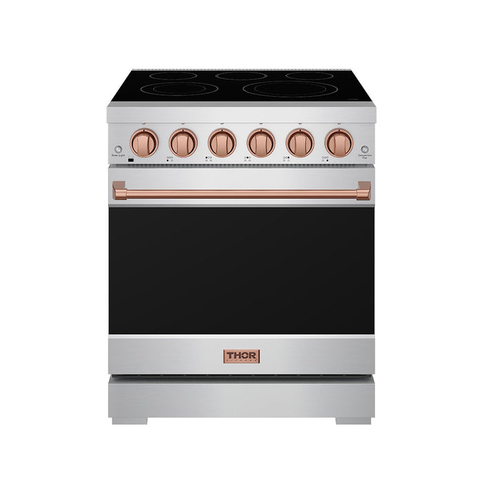 Gordon Ramsay THOR 30" 4.55 cu. ft. Professional Electric Range with Precision Knob Control RSE30P - Stainless Steel / Rose Gold - front door closed