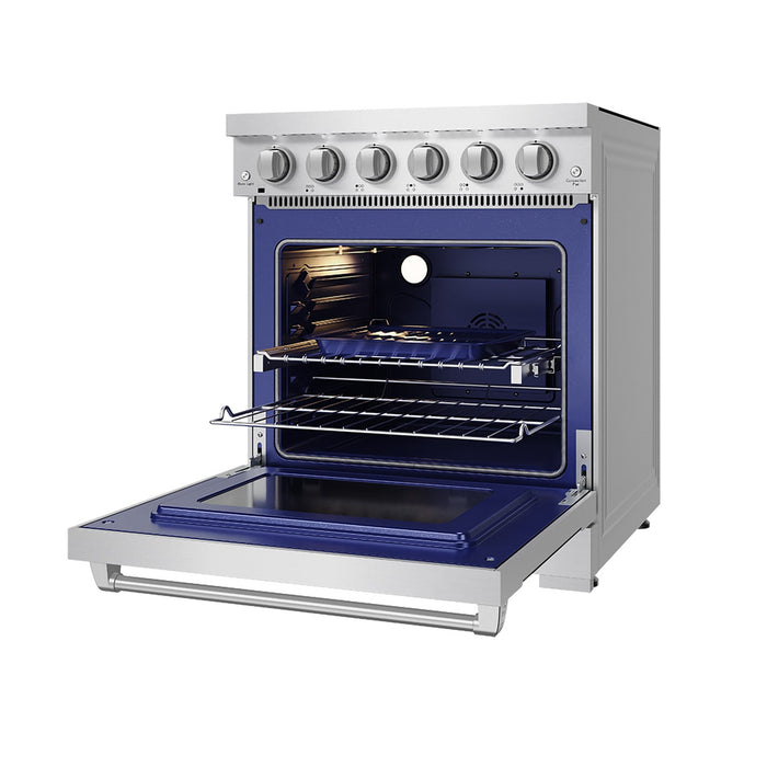 Gordon Ramsay THOR 30" 4.55 cu. ft. Professional Electric Range with Precision Knob Control RSE30P - Stainless Steel - front right side open