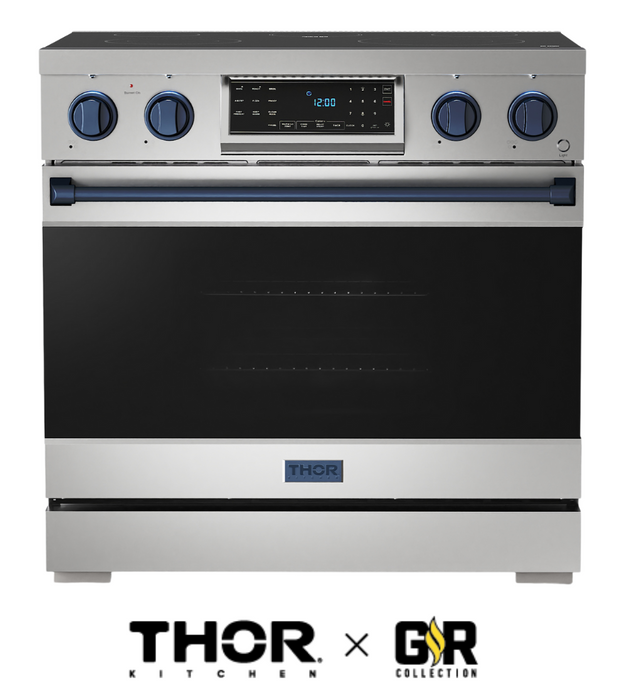 Gordon Ramsay by THOR Kitchen 36" 6.0 cu. ft. Professional Electric Range with Tilt Panel Touch Control, Self-Clean and Air Fry in Stainless Steel, RSE36