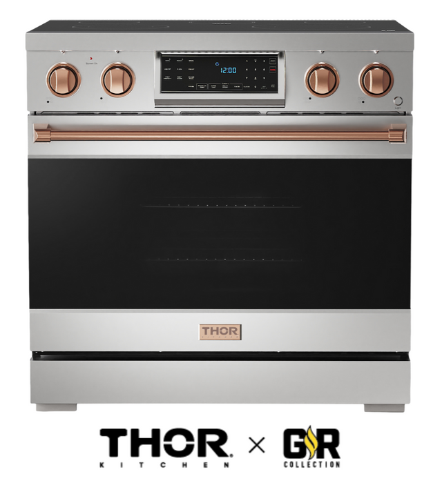 Gordon Ramsay by THOR Kitchen 36" 6.0 cu. ft. Professional Electric Range with Tilt Panel Touch Control, Self-Clean and Air Fry in Stainless Steel, RSE36