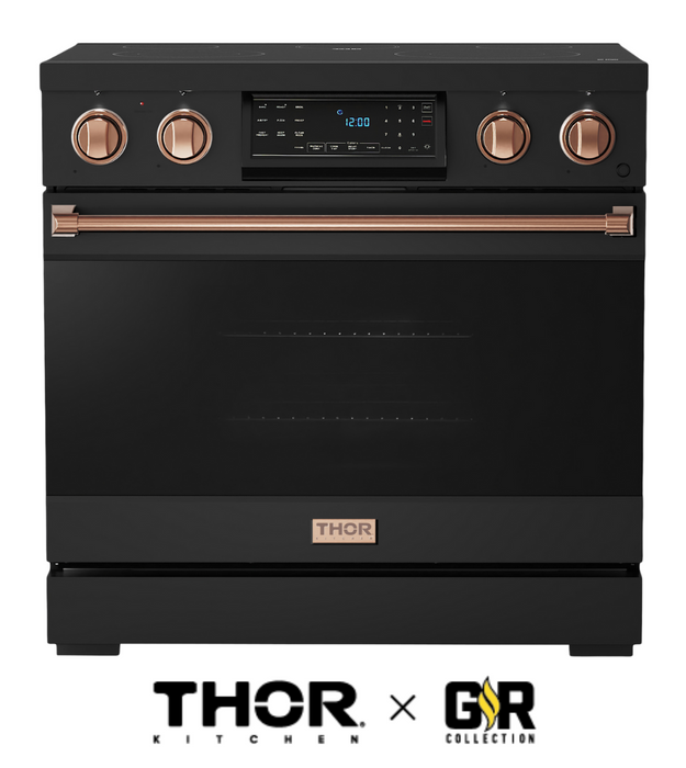 Gordon Ramsay by THOR Kitchen 36" 6.0 cu. ft. Professional Electric Range with Tilt Panel Touch Control, Self-Clean and Air Fry in Stainless Steel, RSE36B