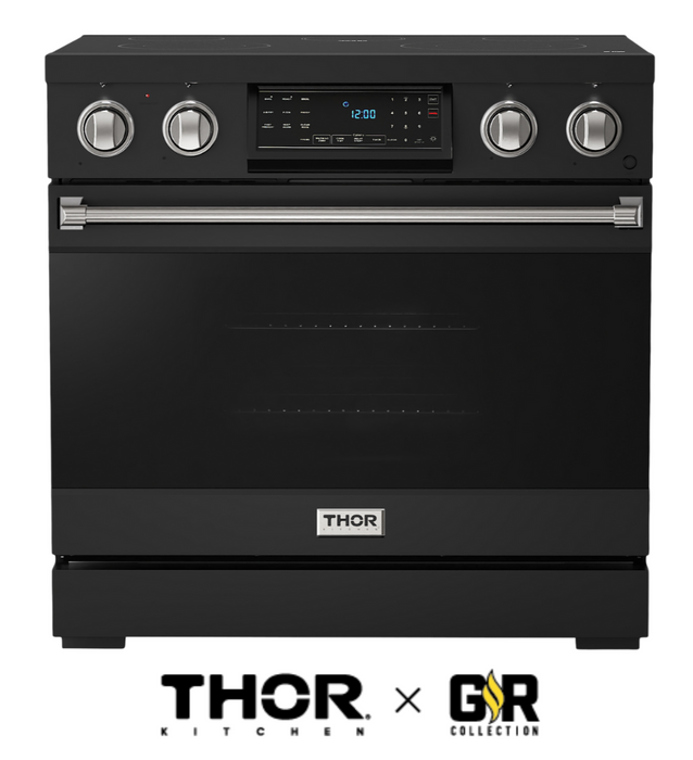 Gordon Ramsay by THOR Kitchen 36" 6.0 cu. ft. Professional Electric Range with Tilt Panel Touch Control, Self-Clean and Air Fry in Stainless Steel, RSE36B