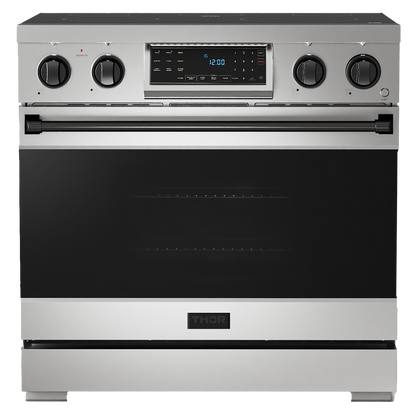 Gordon Ramsay by THOR Kitchen 36" 6.0 cu. ft. Professional Electric Range with Tilt Panel Touch Control, Self-Clean and Air Fry in Stainless Steel, RSE36