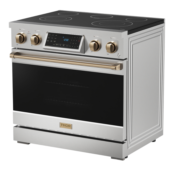 Gordon Ramsay by THOR Kitchen 36" 6.0 cu. ft. Professional Electric Range with Tilt Panel Touch Control, Self-Clean and Air Fry in Stainless Steel, RSE36