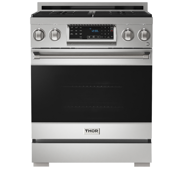 Gordon Ramsay by THOR Kitchen 30" 4.55 cu. ft. Professional Natural Gas Range with Tilt Panel Touch Control and Self-Clean in Stainless Steel, RSG30