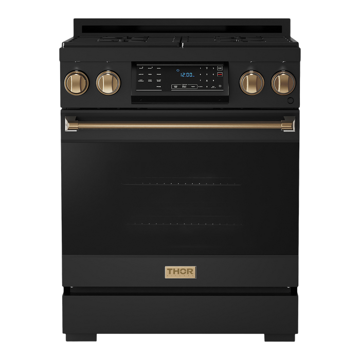 Gordon Ramsay by THOR Kitchen 30" 4.55 cu. ft. Professional Natural Gas Range with Tilt Panel Touch Control and Self-Clean in Stainless Steel, RSG30B