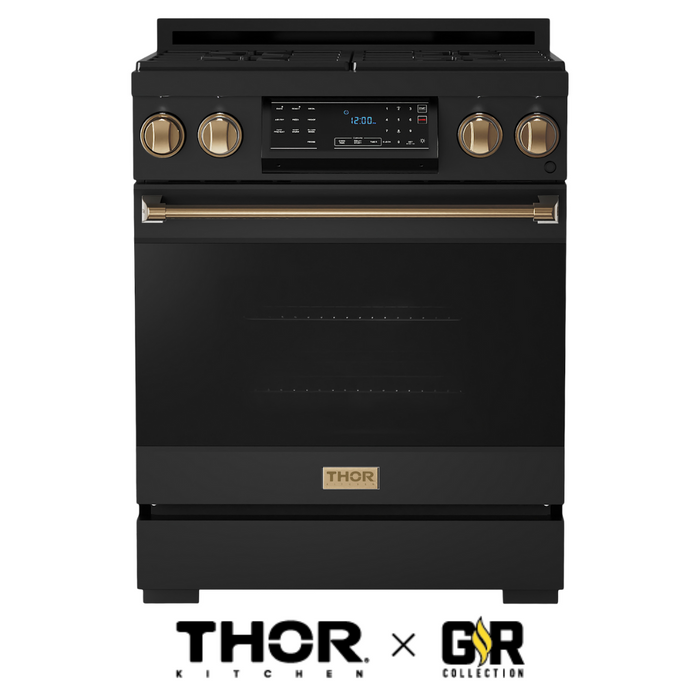 Gordon Ramsay by THOR Kitchen 30" 4.55 cu. ft. Professional Natural Gas Range with Tilt Panel Touch Control and Self-Clean in Stainless Steel, RSG30B