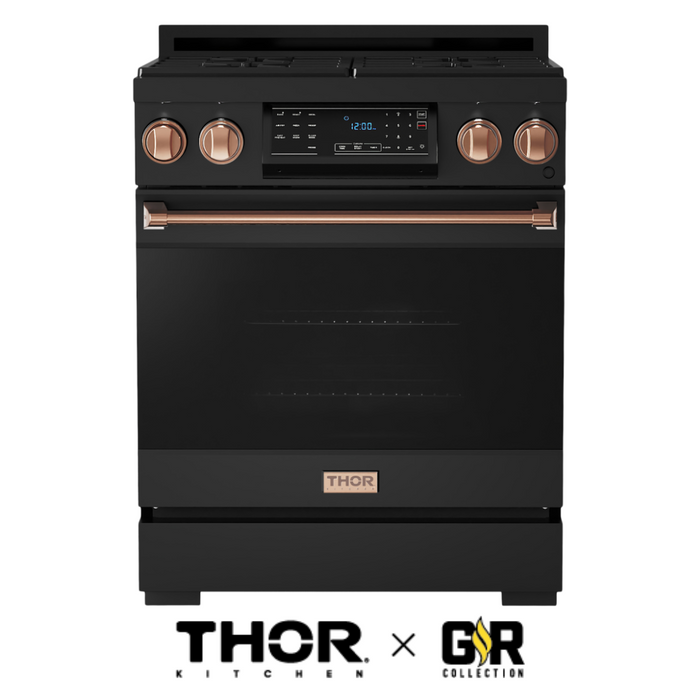 Gordon Ramsay by THOR Kitchen 30" 4.55 cu. ft. Professional Natural Gas Range with Tilt Panel Touch Control and Self-Clean in Stainless Steel, RSG30B