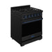 Gordon Ramsay THOR 30" Black Gas Range RSG30PB - Black / Blue - front left side closed