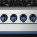 Gordon Ramsay THOR 30" Gas Range RSG30P - Stainless Steel / Blue - close up of color hardware