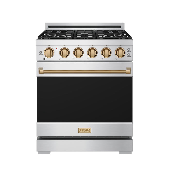 Gordon Ramsay THOR 30" Gas Range RSG30P - Stainless Steel / Bronze - front door closed