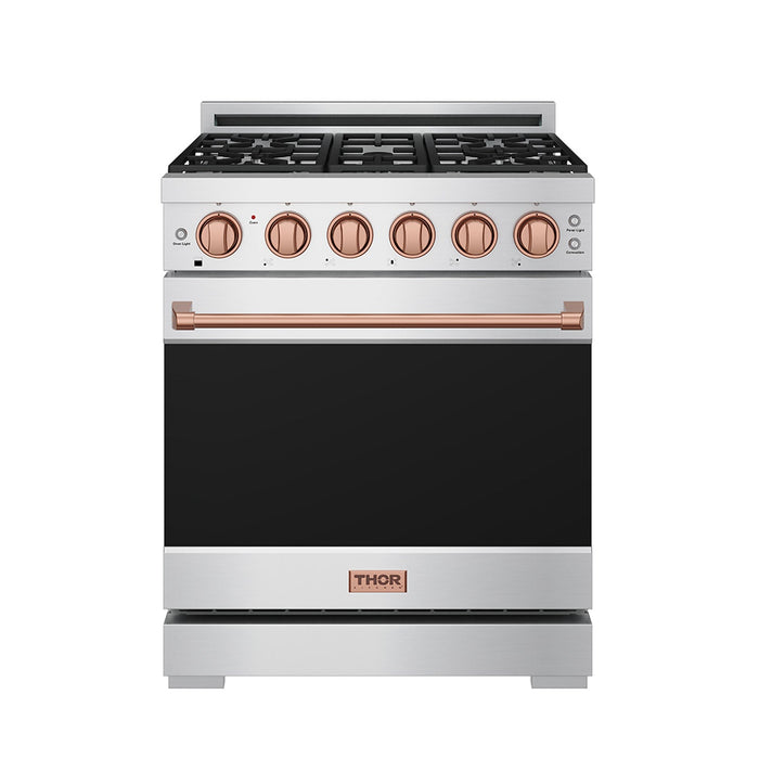 Gordon Ramsay THOR 30" Gas Range RSG30P - Stainless Steel / Rose Gold - front door closed