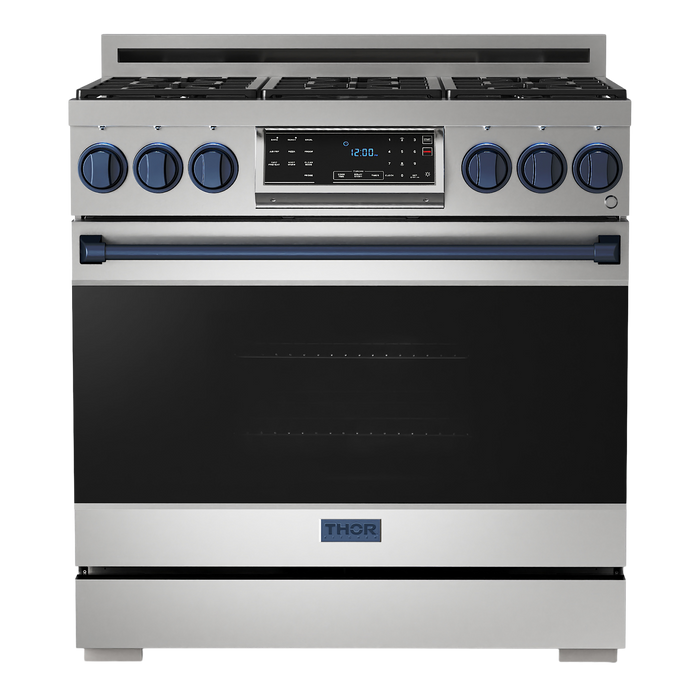 Gordon Ramsay by THOR Kitchen 36" 6.0 cu. ft. Professional Natural Gas Range with Tilt Panel Touch Control, Self-Clean and Air Fry in Stainless Steel, RSG36