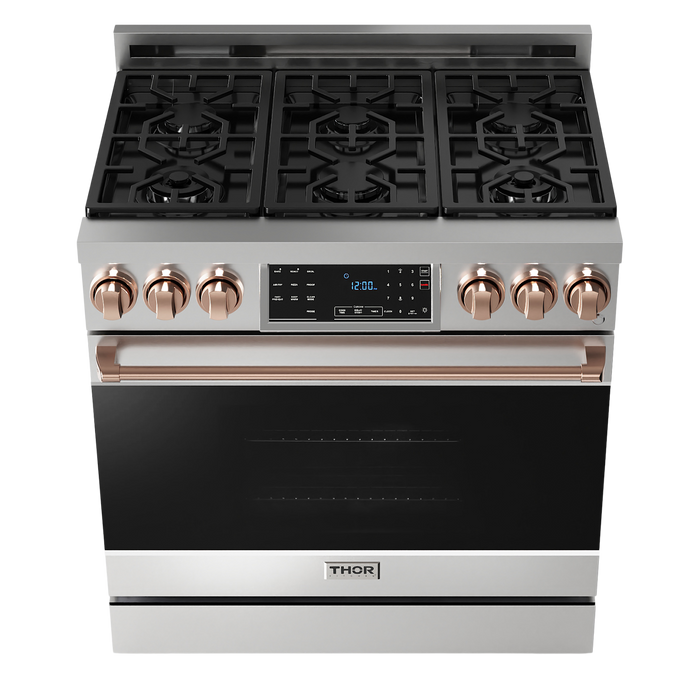 Gordon Ramsay by THOR Kitchen 36" 6.0 cu. ft. Professional Natural Gas Range with Tilt Panel Touch Control, Self-Clean and Air Fry in Stainless Steel, RSG36