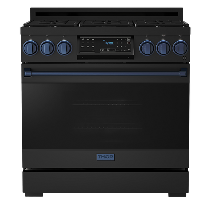 Gordon Ramsay by THOR Kitchen 36" 6.0 cu. ft. Professional Natural Gas Range with Tilt Panel Touch Control, Self-Clean and Air Fry in Stainless Steel, RSG36B