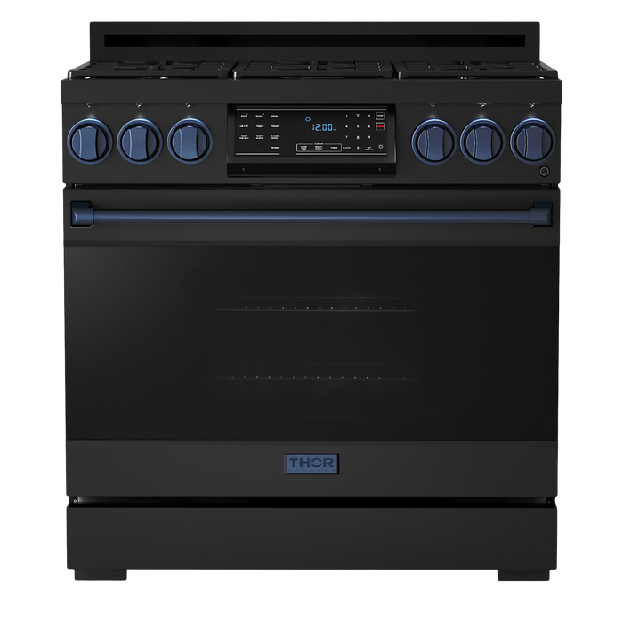 Gordon Ramsay by THOR Kitchen 36" 6.0 cu. ft. Professional Natural Gas Range with Tilt Panel Touch Control, Self-Clean and Air Fry in Stainless Steel, RSG36B