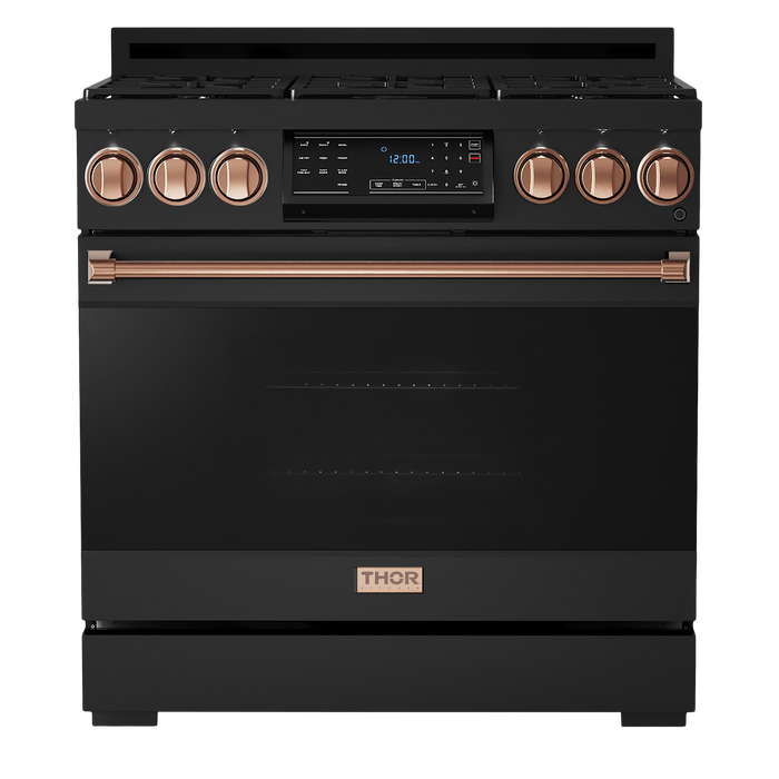 Gordon Ramsay by THOR Kitchen 36" 6.0 cu. ft. Professional Natural Gas Range with Tilt Panel Touch Control, Self-Clean and Air Fry in Stainless Steel, RSG36B