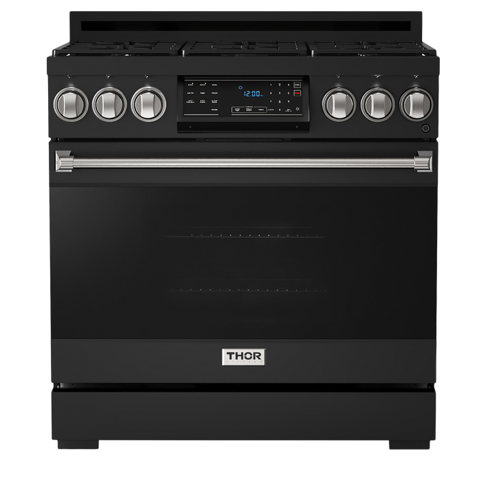 Gordon Ramsay by THOR Kitchen 36" 6.0 cu. ft. Professional Natural Gas Range with Tilt Panel Touch Control, Self-Clean and Air Fry in Stainless Steel, RSG36B