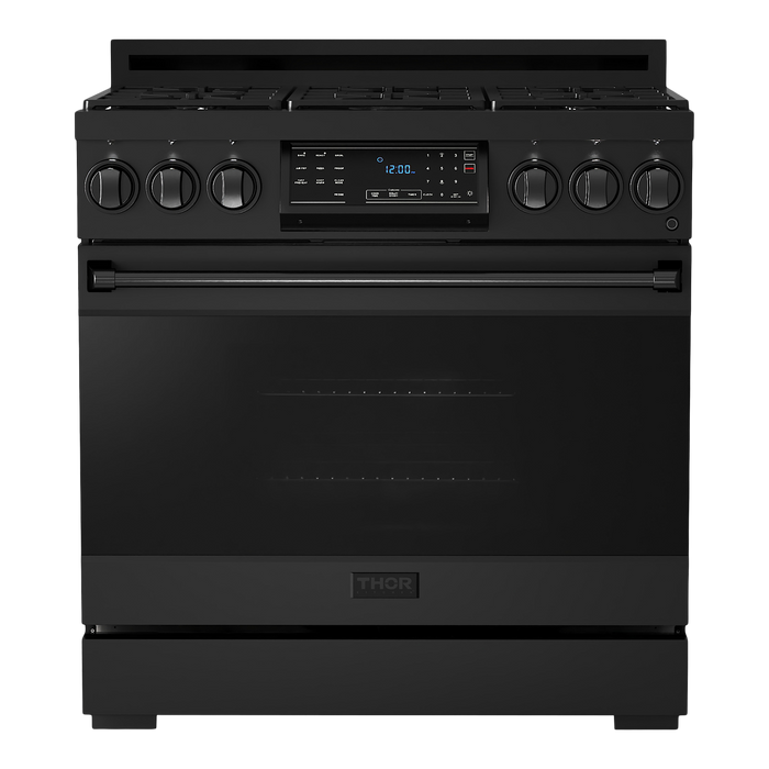 Gordon Ramsay by THOR Kitchen 36" 6.0 cu. ft. Professional Natural Gas Range with Tilt Panel Touch Control, Self-Clean and Air Fry in Stainless Steel, RSG36B