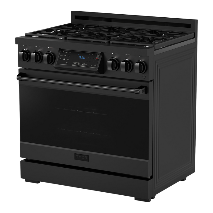 Gordon Ramsay by THOR Kitchen 36" 6.0 cu. ft. Professional Natural Gas Range with Tilt Panel Touch Control, Self-Clean and Air Fry in Stainless Steel, RSG36B