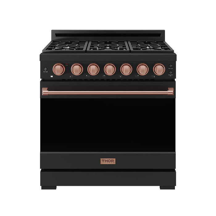 Gordon Ramsay THOR 36" LP Range RSG36PBLP-RSG - Black / Rose Gold - front