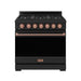 Gordon Ramsay THOR 36" LP Range RSG36PBLP-RSG - Black / Rose Gold - front