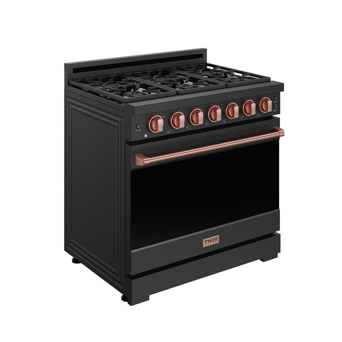 Gordon Ramsay THOR 36" LP Range RSG36PBLP-RSG - Black / Rose Gold - left