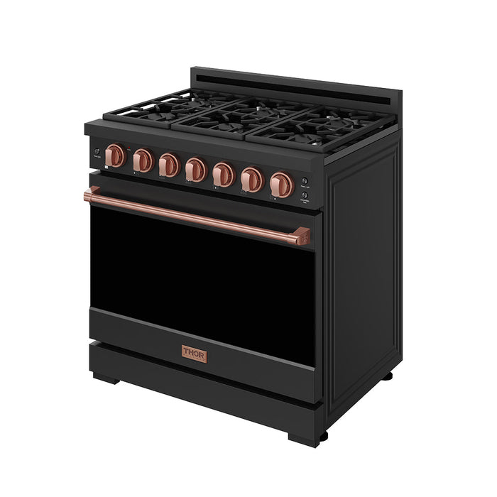 Gordon Ramsay THOR 36" LP Range RSG36PBLP-RSG - Black / Rose Gold - right
