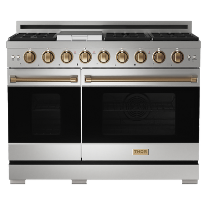 Gordon Ramsay by THOR Kitchen 48" 6.8 cu. ft. Professional Natural Gas Range in Stainless Steel, RSG48E