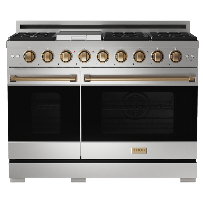 Gordon Ramsay by THOR Kitchen 48" 6.8 cu. ft. Professional Natural Gas Range in Stainless Steel, RSG48E