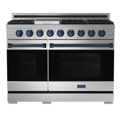 Gordon Ramsay by THOR Kitchen 48" 6.8 cu. ft. Professional Natural Gas Range in Stainless Steel, RSG48E