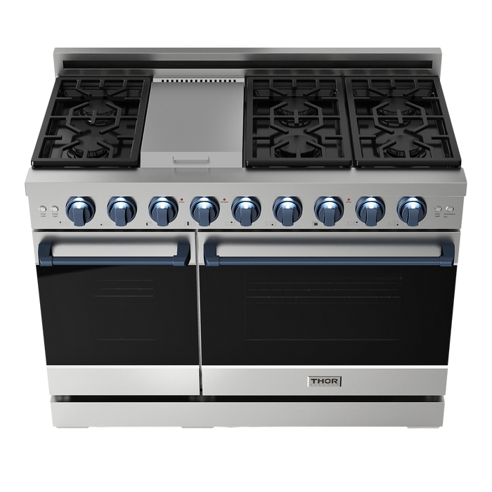 Gordon Ramsay by THOR Kitchen 48" 6.8 cu. ft. Professional Natural Gas Range in Stainless Steel, RSG48E