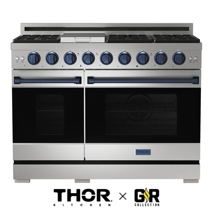 Gordon Ramsay by THOR Kitchen 48" 6.8 cu. ft. Professional Natural Gas Range in Stainless Steel, RSG48E