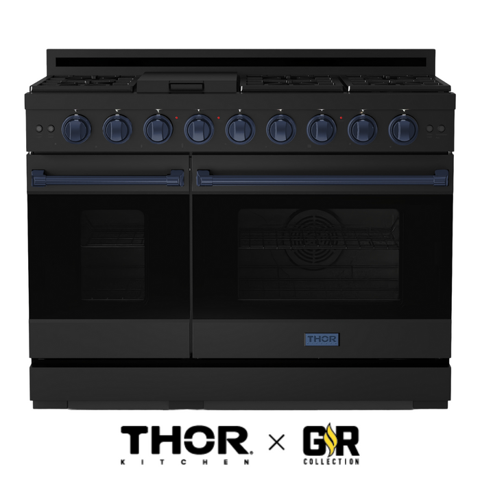 Gordon Ramsay by THOR Kitchen 48" 6.8 cu. ft. Professional Natural Gas Range in Stainless Steel, RSG48EB