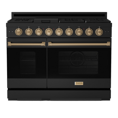 Gordon Ramsay by THOR Kitchen 48" 6.8 cu. ft. Professional Natural Gas Range in Stainless Steel, RSG48EB