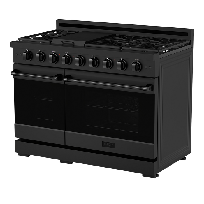 Gordon Ramsay by THOR Kitchen Package - 48" Gas Range, 30" Refrigerator with Ice Maker and Dishwasher in Stainless Steel, AP-RSG48EB-1