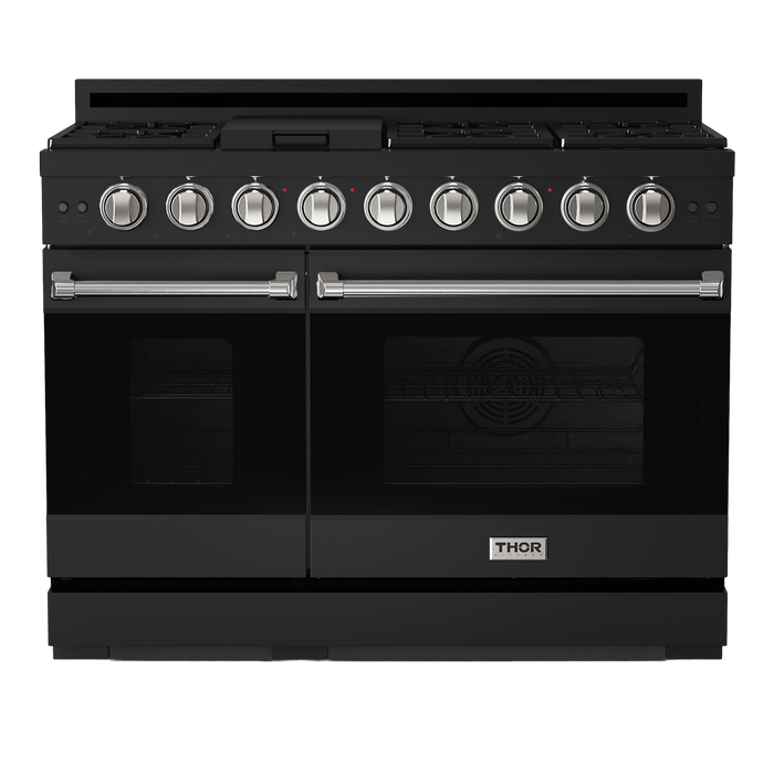 Gordon Ramsay by THOR Kitchen Package - 48" Gas Range, 36" Refrigerator with Ice Maker and Dishwasher in Stainless Steel, AP-RSG48EB-2