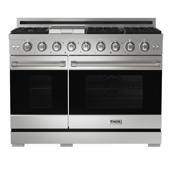 Gordon Ramsay by THOR Kitchen 48" 6.8 cu. ft. Professional Natural Gas Range in Stainless Steel, RSG48E