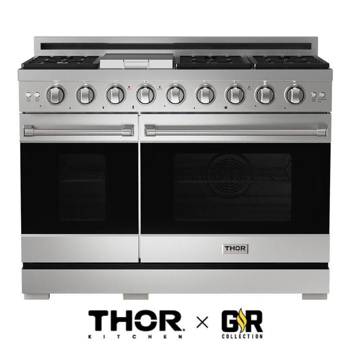 Gordon Ramsay by THOR Kitchen 48" 6.8 cu. ft. Professional Natural Gas Range in Stainless Steel, RSG48E