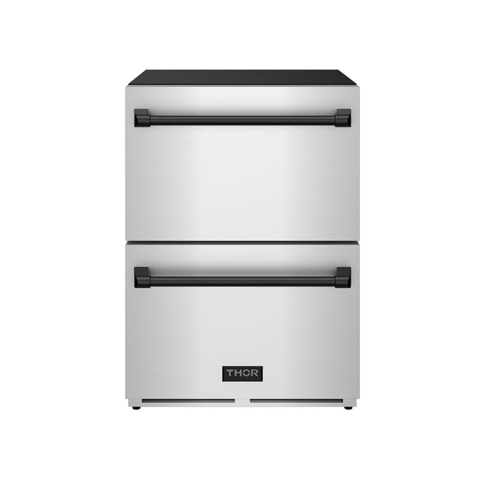 Gordon Ramsay THOR 24" Drawer Freezer RZ24U - Stainless Steel / Black - front door closed