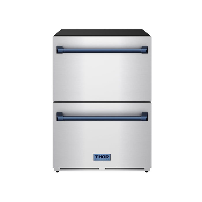 Gordon Ramsay THOR 24" Drawer Freezer RZ24U - Stainless Steel / Blue - front door closed