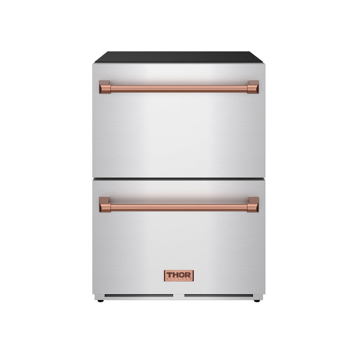 Gordon Ramsay THOR 24" Drawer Freezer RZ24U - Stainless Steel / Rose Gold - front door closed