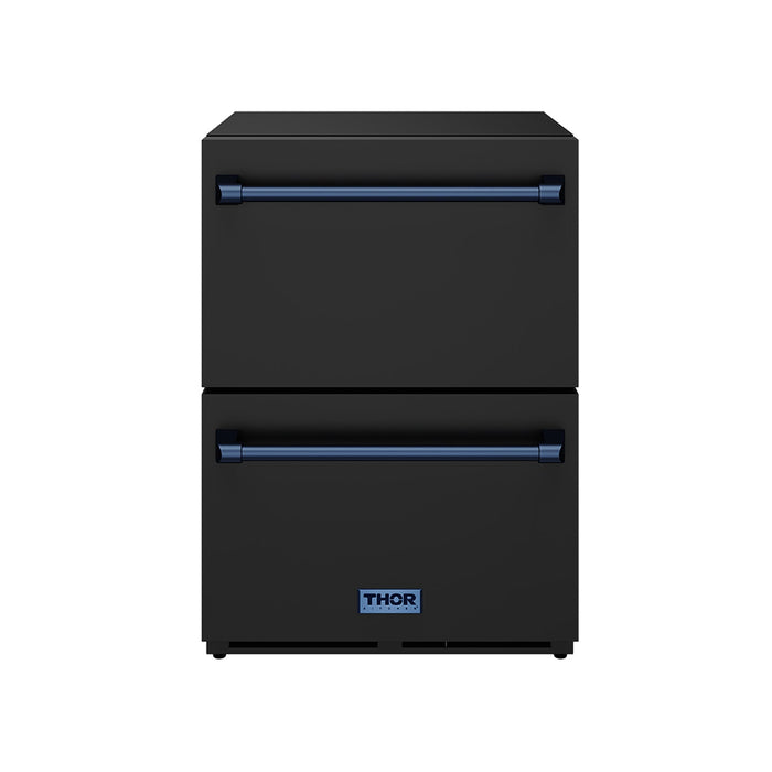 Gordon Ramsay THOR 24" Drawer Refrigerator RF24UB - Black / Blue - front door closed