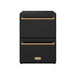 Gordon Ramsay THOR 24" Black Drawer Freezer RZ24UB - Black / Bronze - front door closed