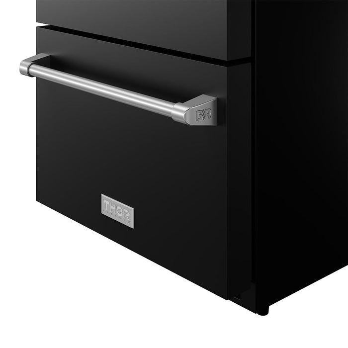 Gordon Ramsay THOR 24" Black Drawer Freezer RZ24UB - Black / Stainless Steel - close up of color hardware