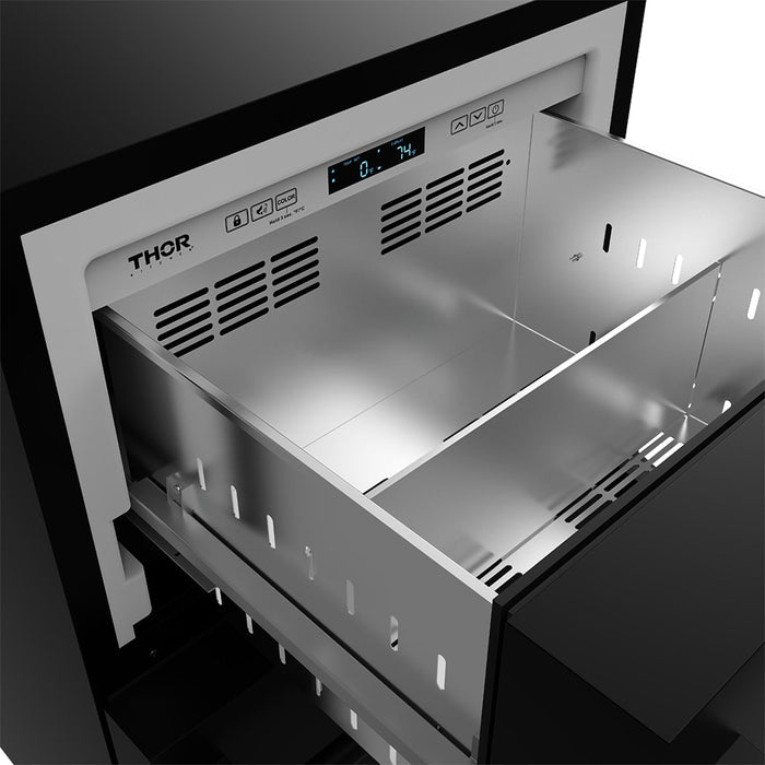 Gordon Ramsay THOR 24" Black Drawer Freezer RZ24UB - Black - close up of drawer