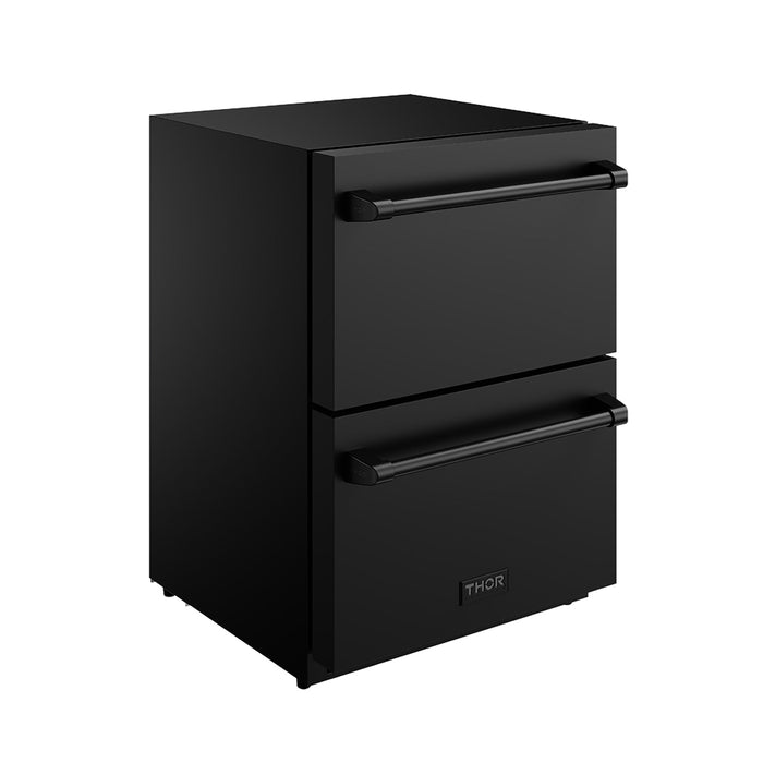 Gordon Ramsay THOR 24" Black Drawer Freezer RZ24UB - Black - front left side closed