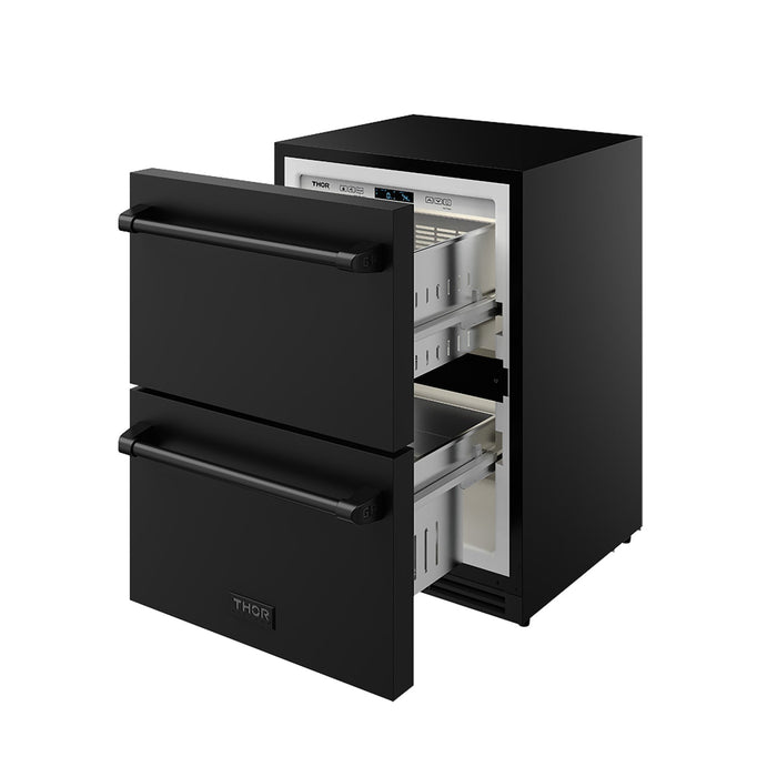 Gordon Ramsay THOR 24" Black Drawer Freezer RZ24UB - Black - light on white