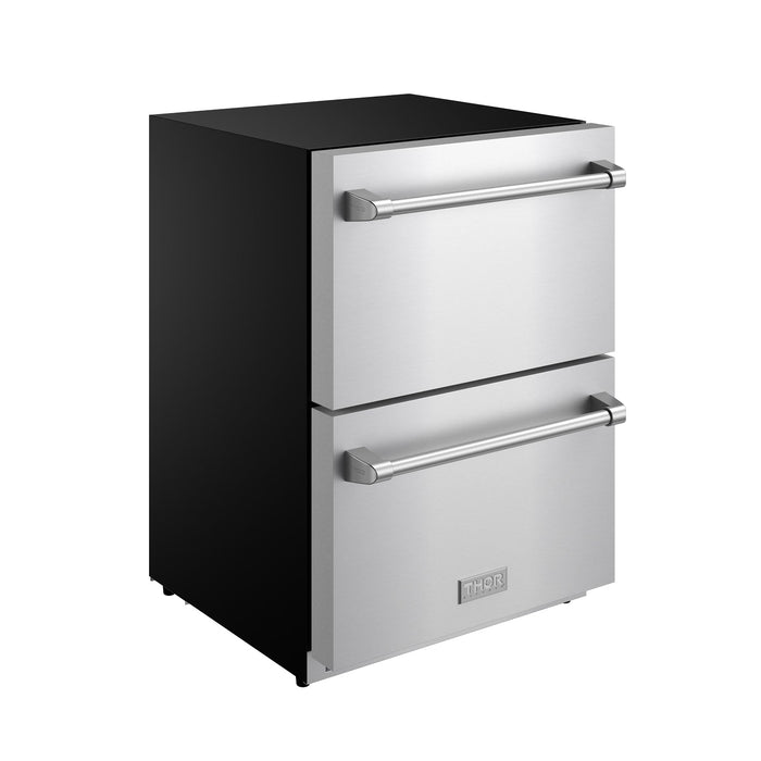 Gordon Ramsay THOR 24" Drawer Freezer RZ24U - Stainless Steel - front left side closed
