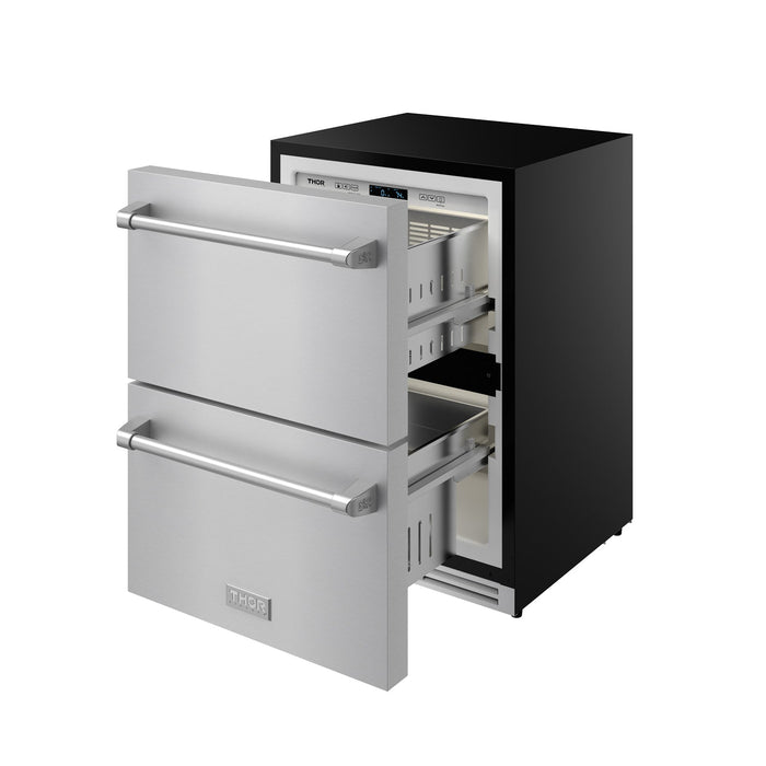 Gordon Ramsay THOR 24" Drawer Freezer RZ24U - Stainless Steel - light on white